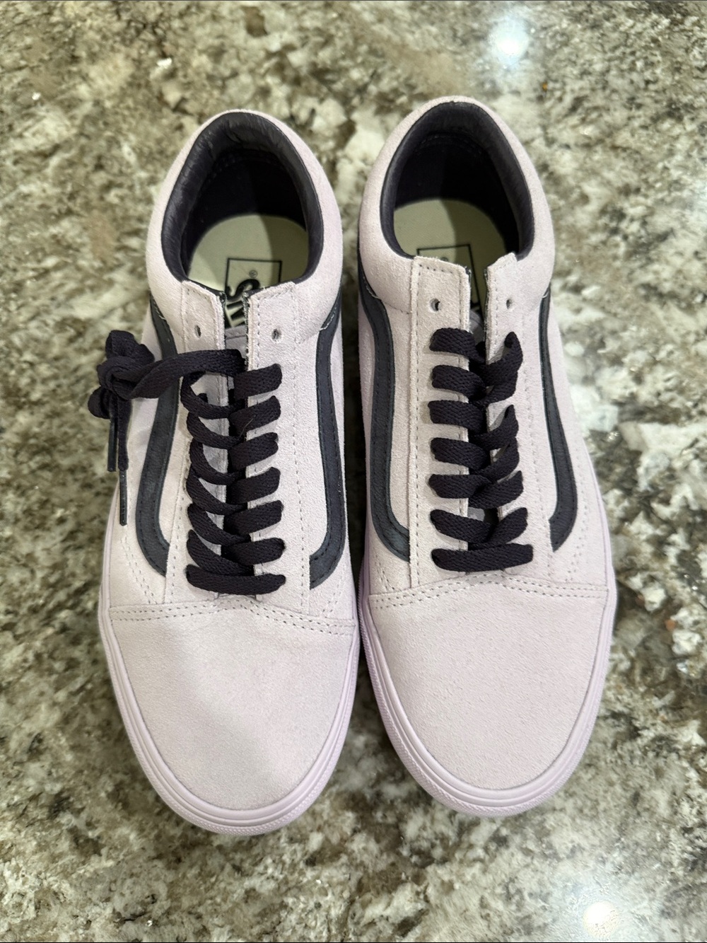 Vans Suede Low-Top Sneakers - Light Lavender and Black